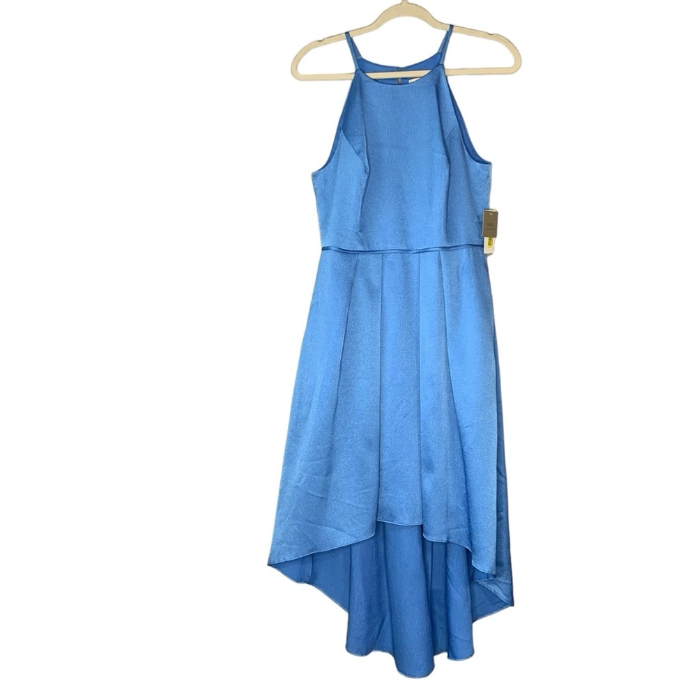 Aidan By Aidan Mattox Nwt Cornflower Blue High Low Halter Cocktail Dress. Size 8